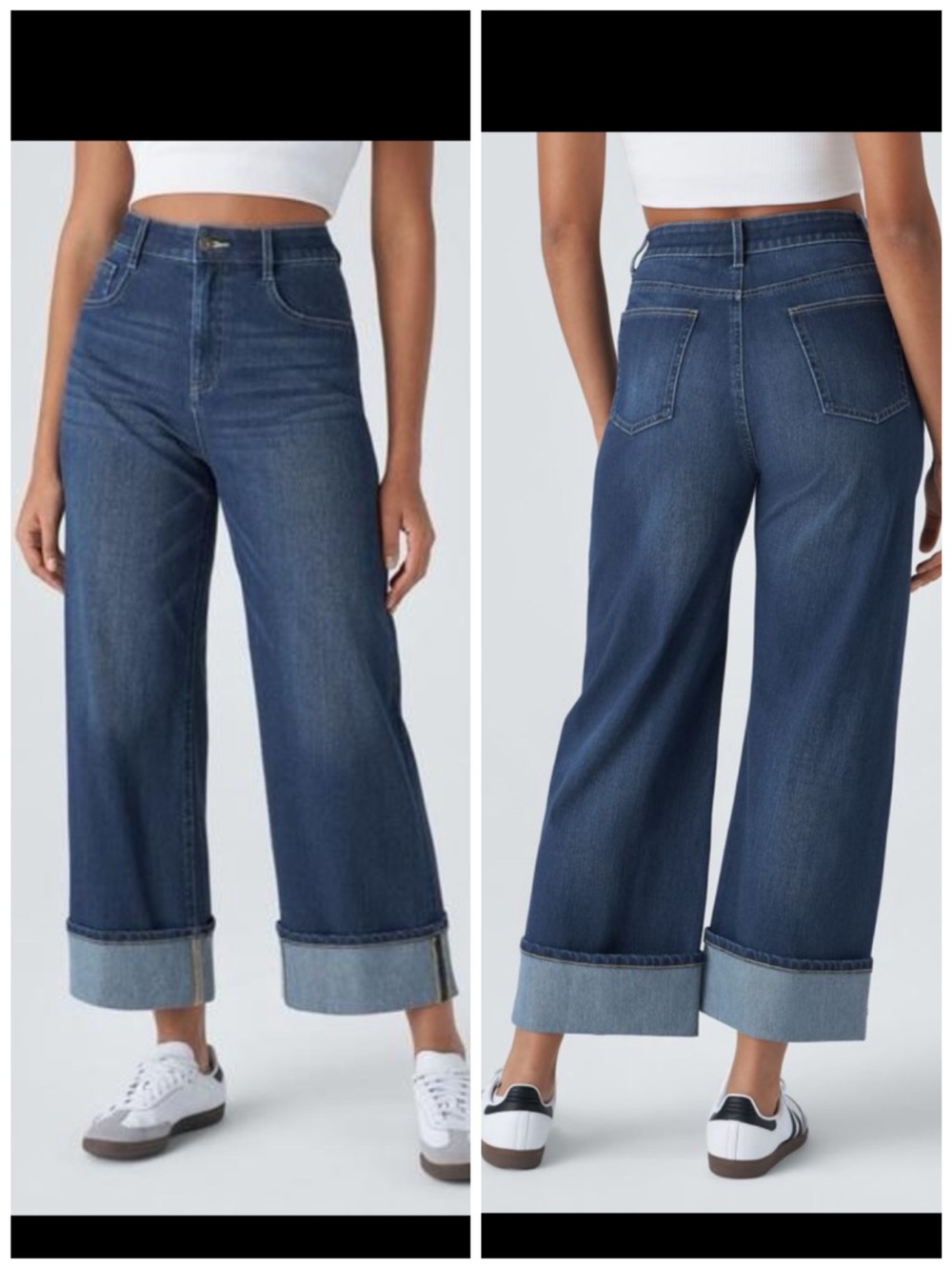 Halara Flex High Waisted Rolled Hem Wide Leg Jeans NWT ~ Size XL ~ Item #1112